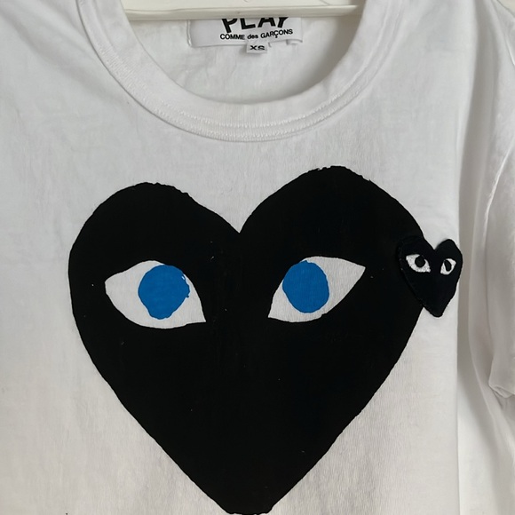 Comme des garçons play women printed heart cotton T-shirt size XS exc/ con - Picture 4 of 7
